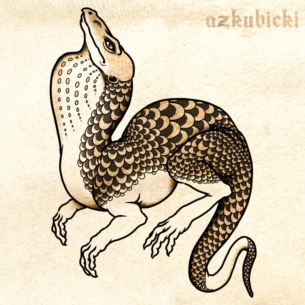 Lizard - Medieval Bestiary Flash Sheet | AZ Kubicki