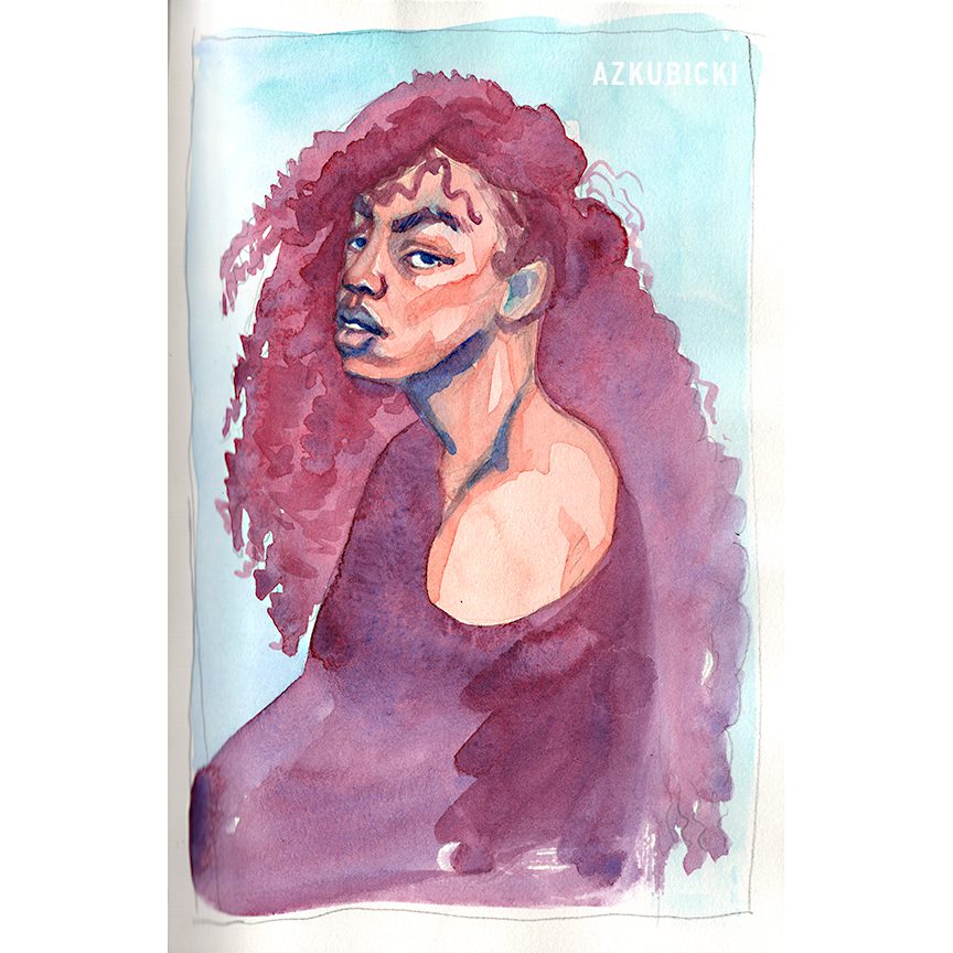 Face Study in Magenta | AZ Kubicki